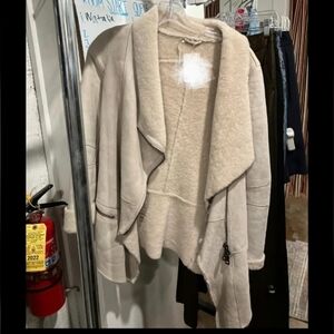 Nwt $3590 Giorgio Brato Women's Cream Open Front 100% Shearling Coat